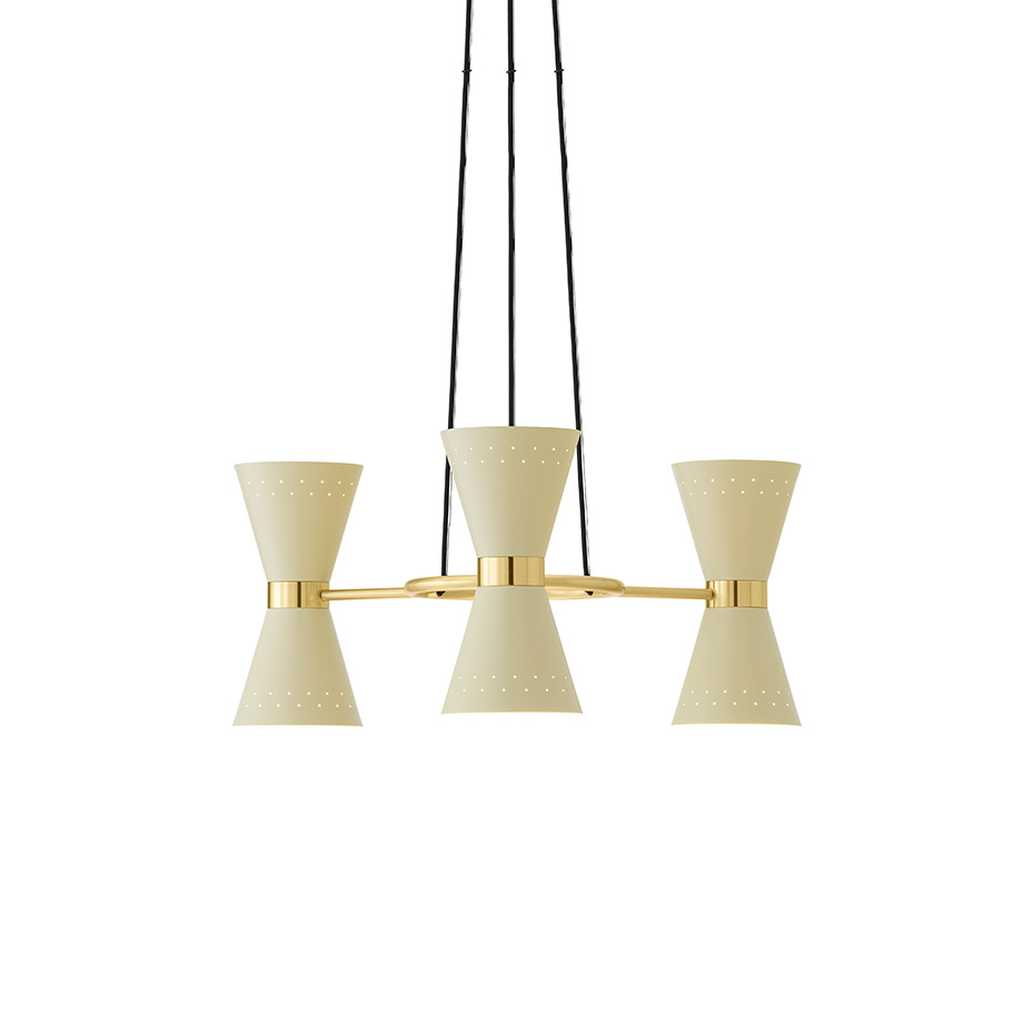 Collector Ljuskrona 3 Polished Brass/Crème