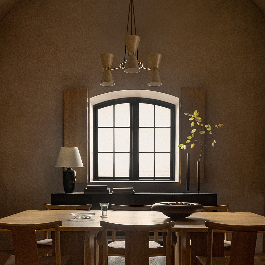 Collector Ljuskrona 3 Polished Brass/Crème