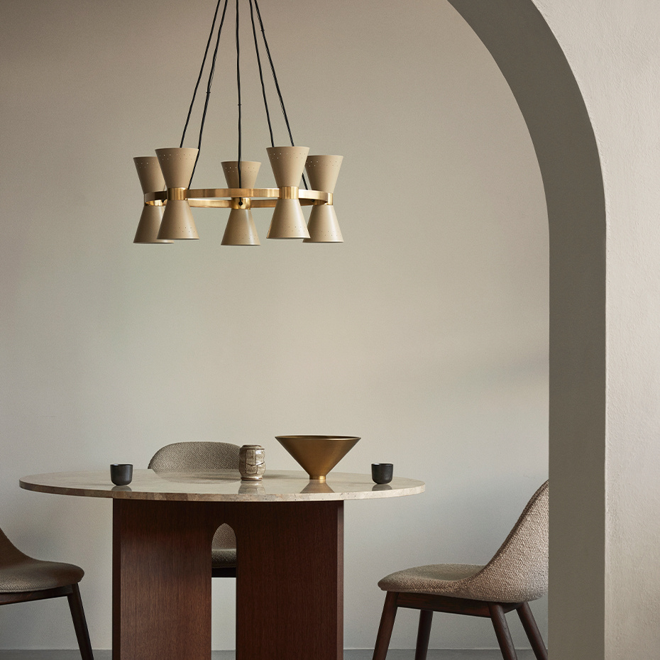 Collector Ljuskrona 5 Polished Brass/Crème