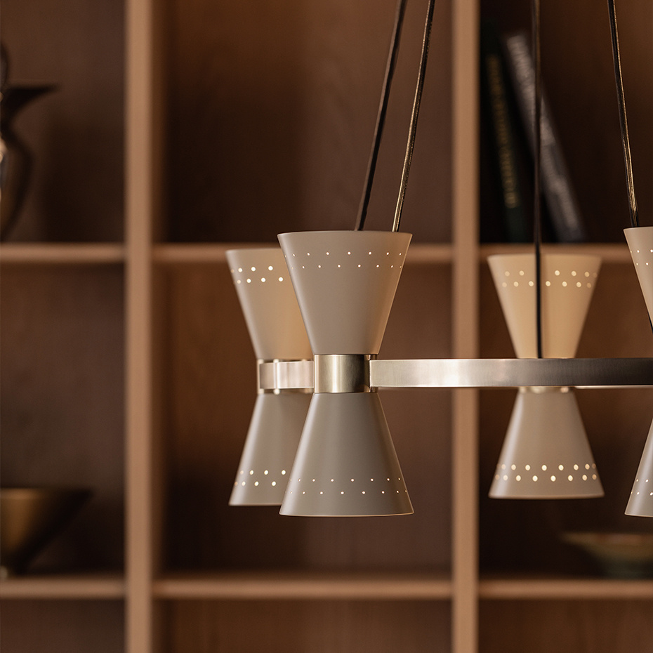 Collector Ljuskrona 5 Polished Brass/Crème