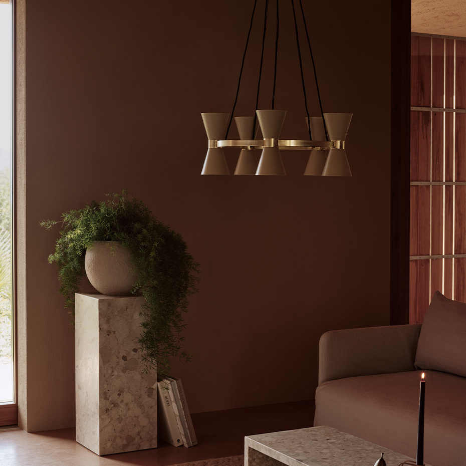 Collector Ljuskrona 5 Polished Brass/Crème