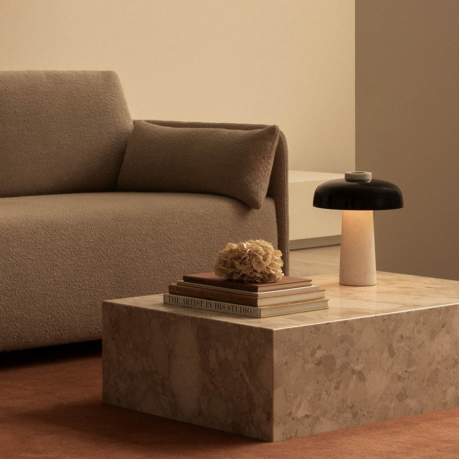 Reverse Bordslampa Carrara Marble/Black