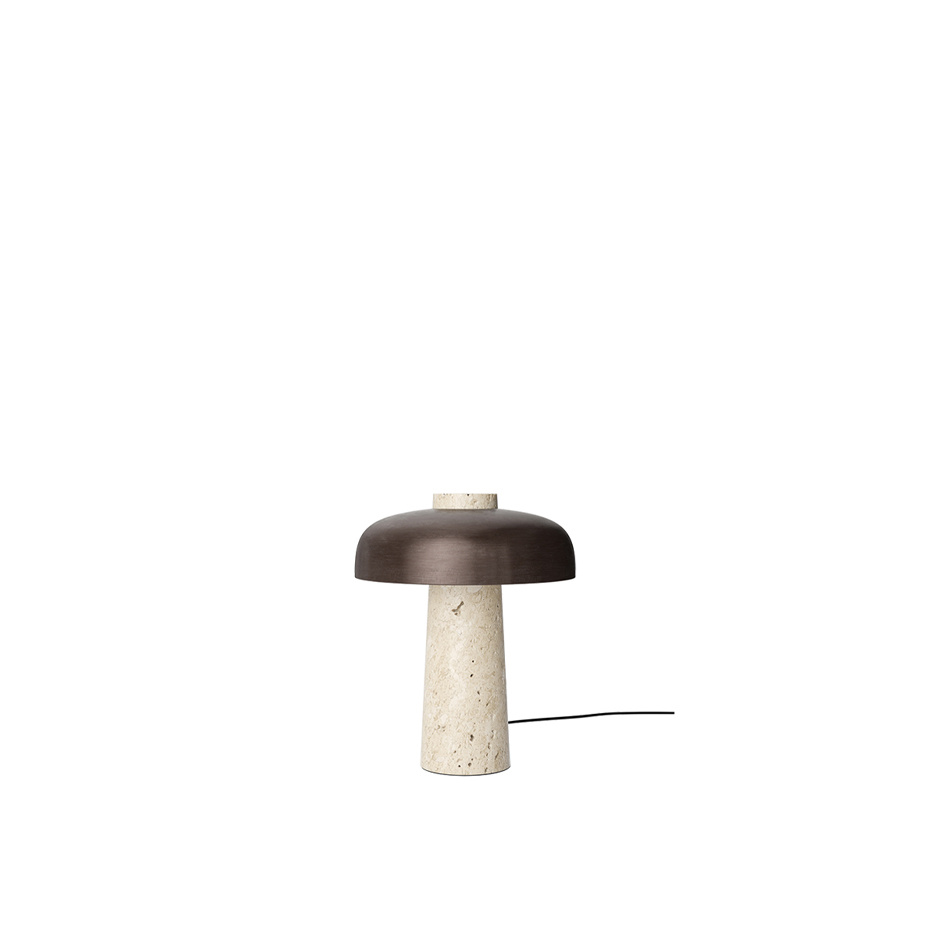 Reverse Bordslampa Travertine/Bronzed Brass