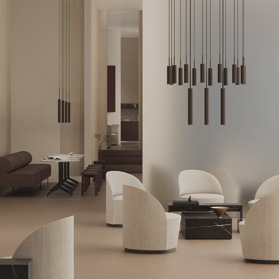 Tubulaire Pendel Rail 3 Bronzed Brass