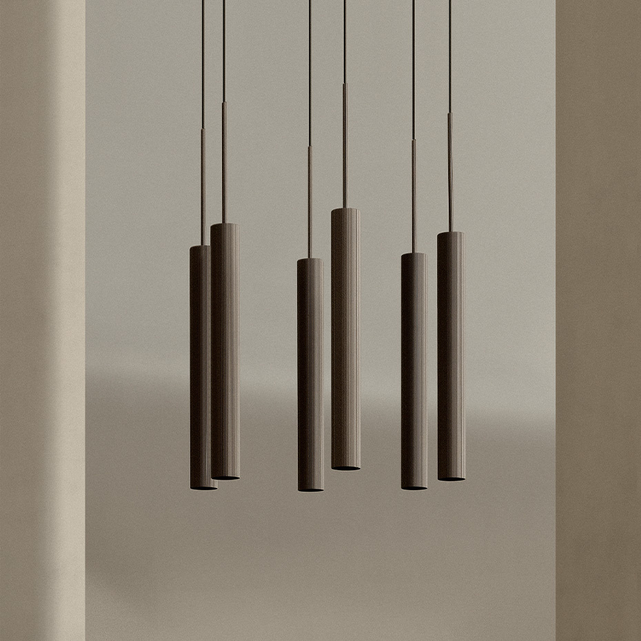 Tubulaire Pendel Rail 3 Bronzed Brass