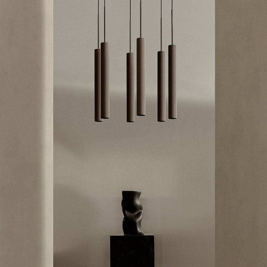 Tubulaire Pendel Rail 3 Bronzed Brass