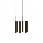 Tubulaire Pendel Chandelier 6 Bronzed Brass Tubulaire Pendel Chandelier 6 Bronzed Brass