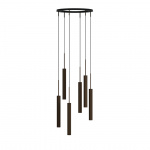 Tubulaire Pendel Chandelier 6 Bronzed Brass Tubulaire Pendel Chandelier 6 Bronzed Brass