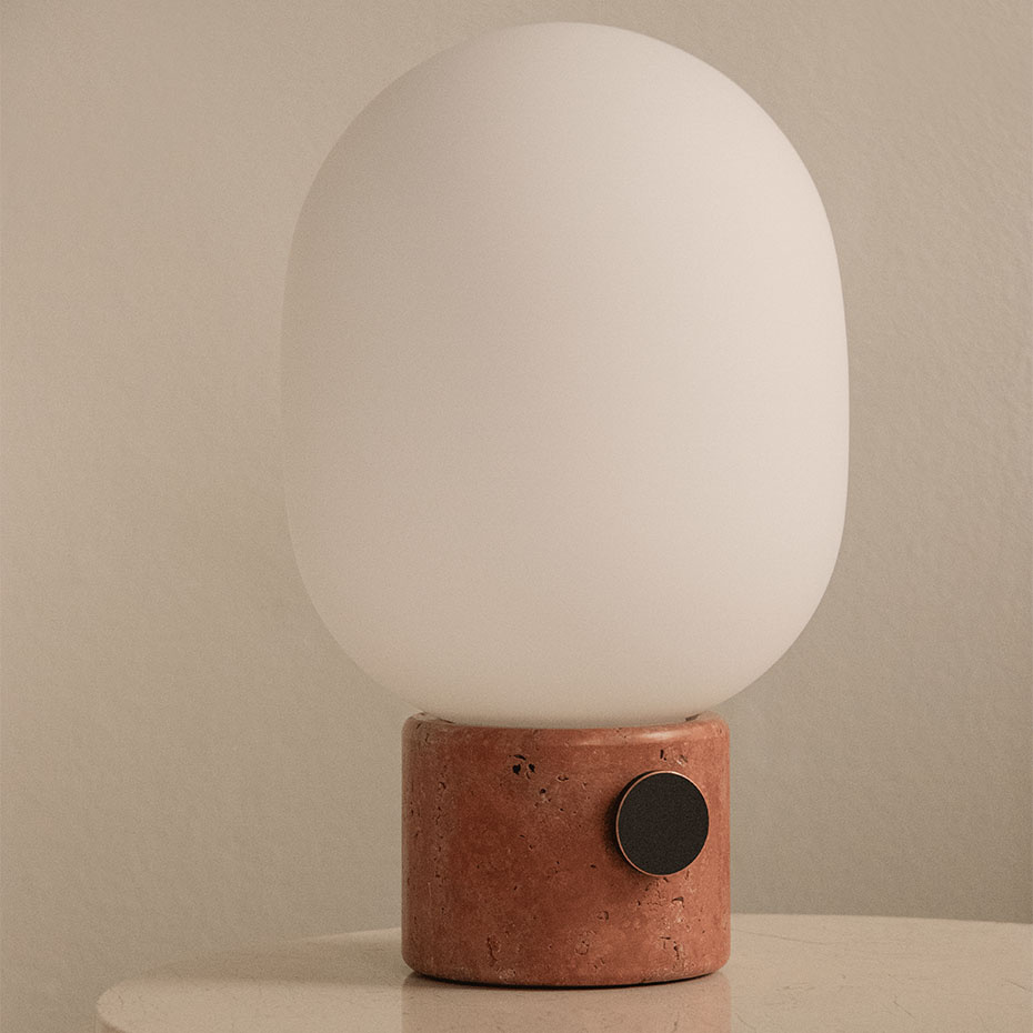 JWDA Bordslampa Large Red Travertine Stone