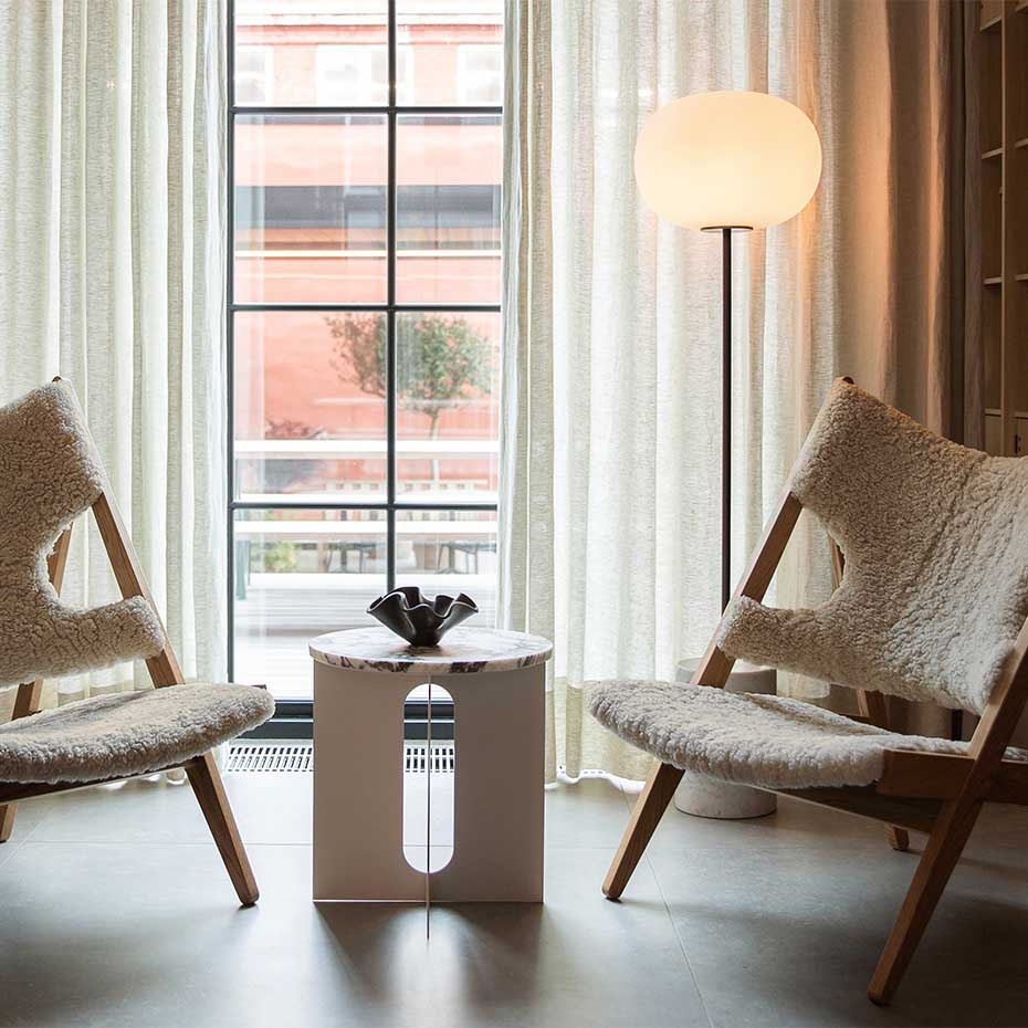 JWDA Golvlampa Carrara Marble/Bronzed Brass