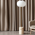 JWDA Golvlampa Travertine/Brushed Brass JWDA Golvlampa Travertine/Brushed Brass