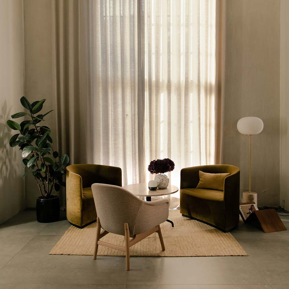 JWDA Golvlampa Travertine/Brushed Brass