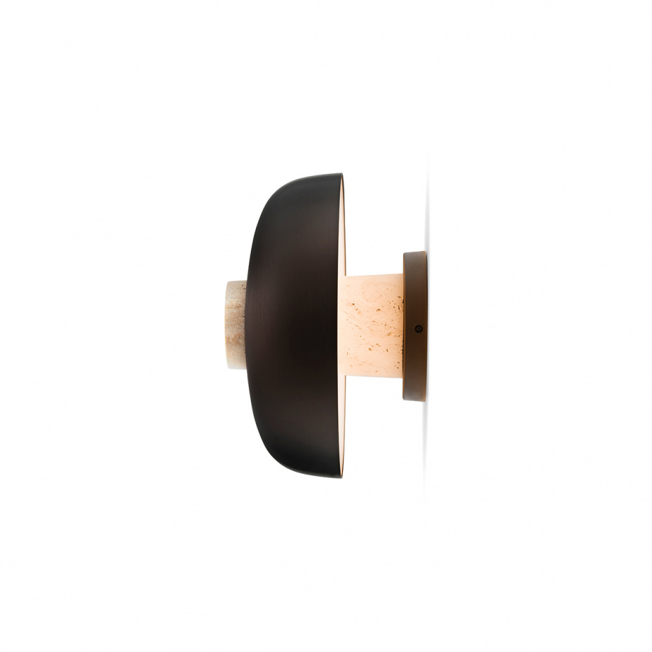 Reverse Vägglampa In-Wall Dimmer Without Cord Sand Travertine/Bronzed Brass