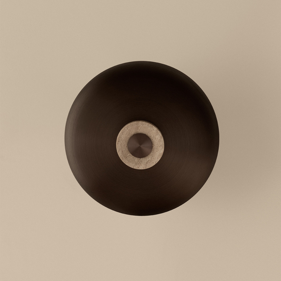 Reverse Vägglampa In-Wall Dimmer Without Cord Sand Travertine/Bronzed Brass