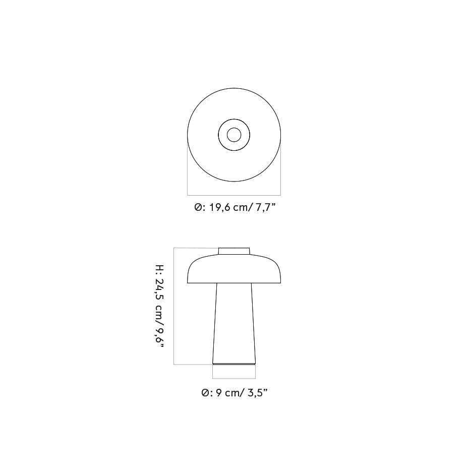 Reverse Portable Bordslampa Sand Travertine/Bronzed Brass IP44