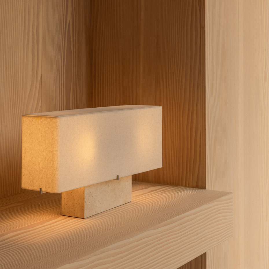 Nonna Bordslampa H30cm Travertine/Sand