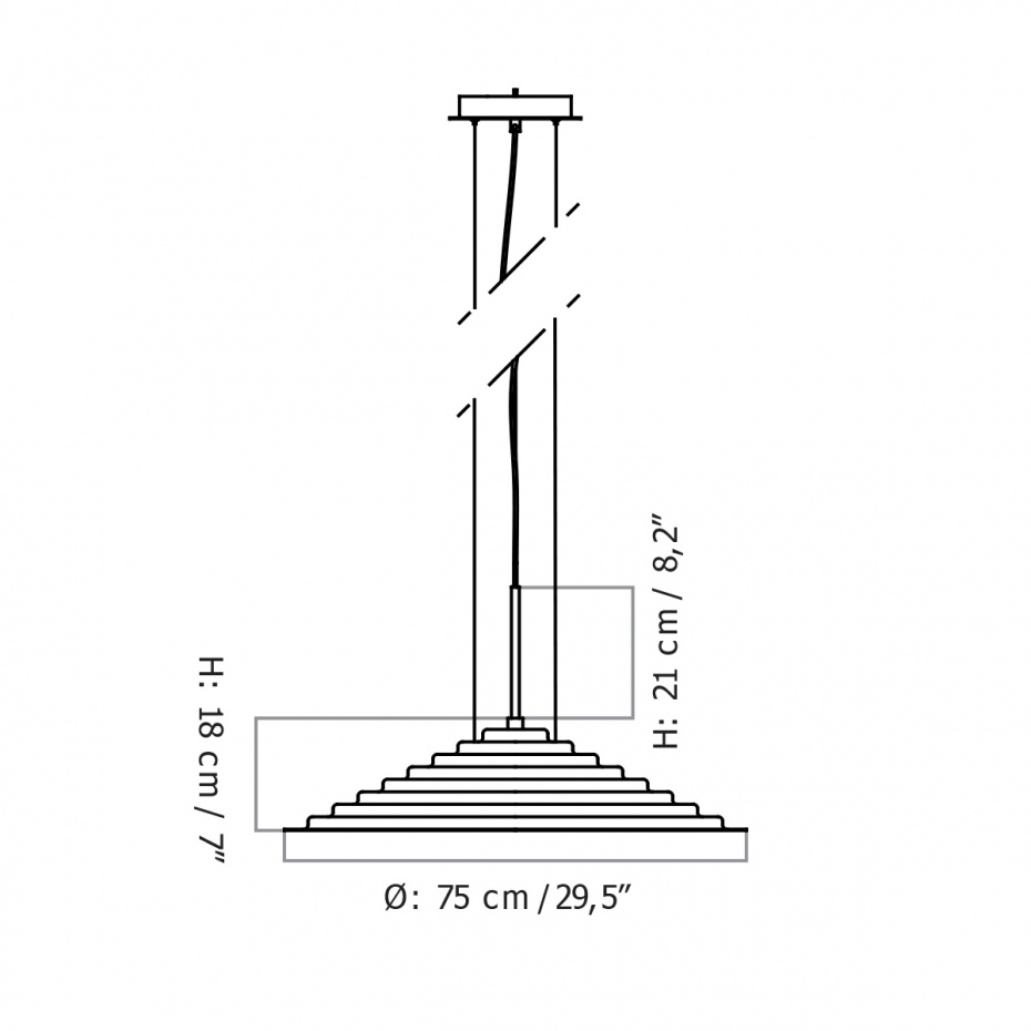 Chancery Pendel Ø75cm Brushed Aluminium