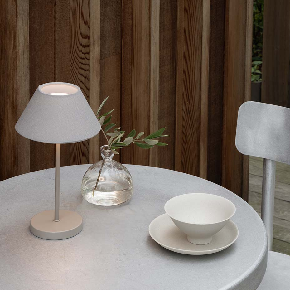 Teya Portabel Bordslampa Warm Grey