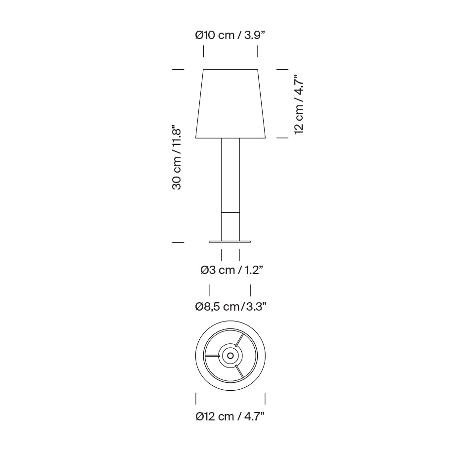 Básica Mínima Bordslampa Stitched Beige Parchment/Bronze