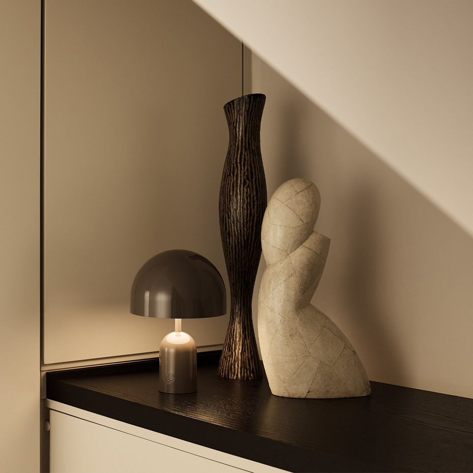 Bell Portable LED Bordslampa Taupe