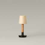 Básica Mínima Batería Bordslampa Stitched Beige Parchment Básica Mínima Batería Bordslampa Stitched Beige Parchment