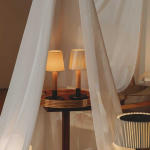 Básica Mínima Batería Bordslampa Natural Ribbon Básica Mínima Batería Bordslampa Natural Ribbon