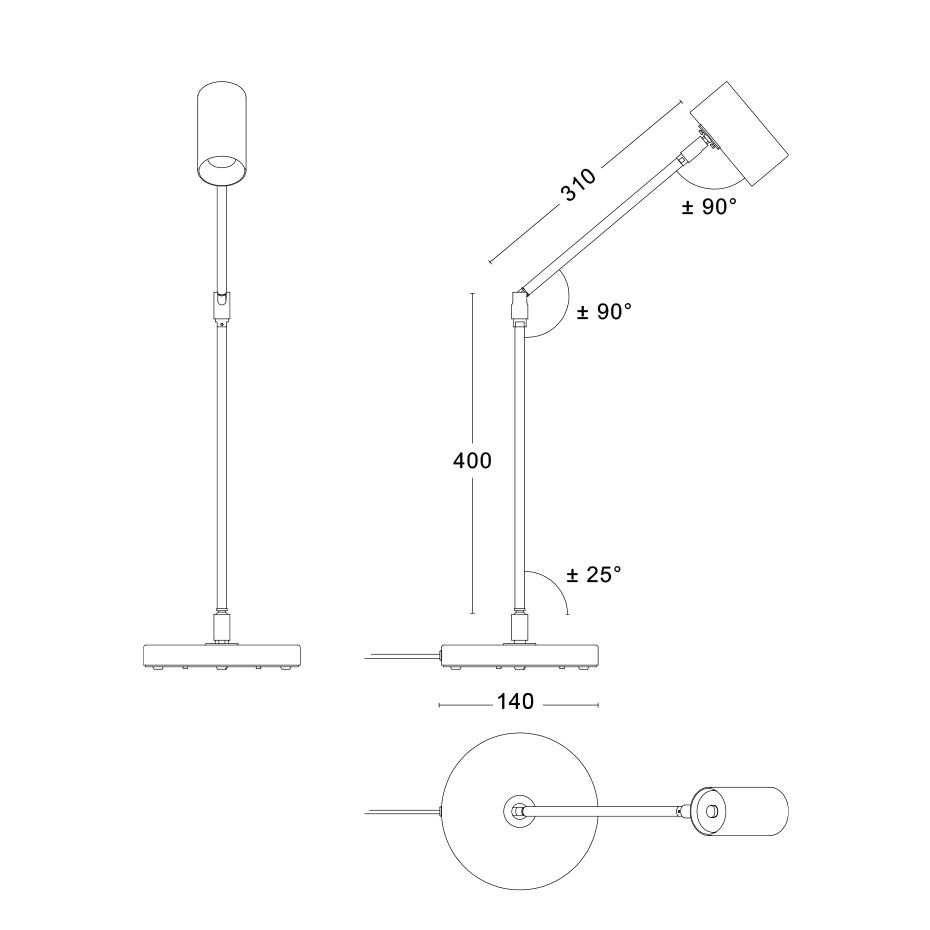 Minipoint Bordslampa Vit