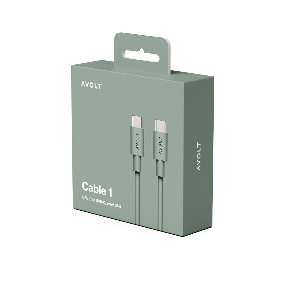 Cable 1 USB-C To USB-C (100W) 2m Oak Green