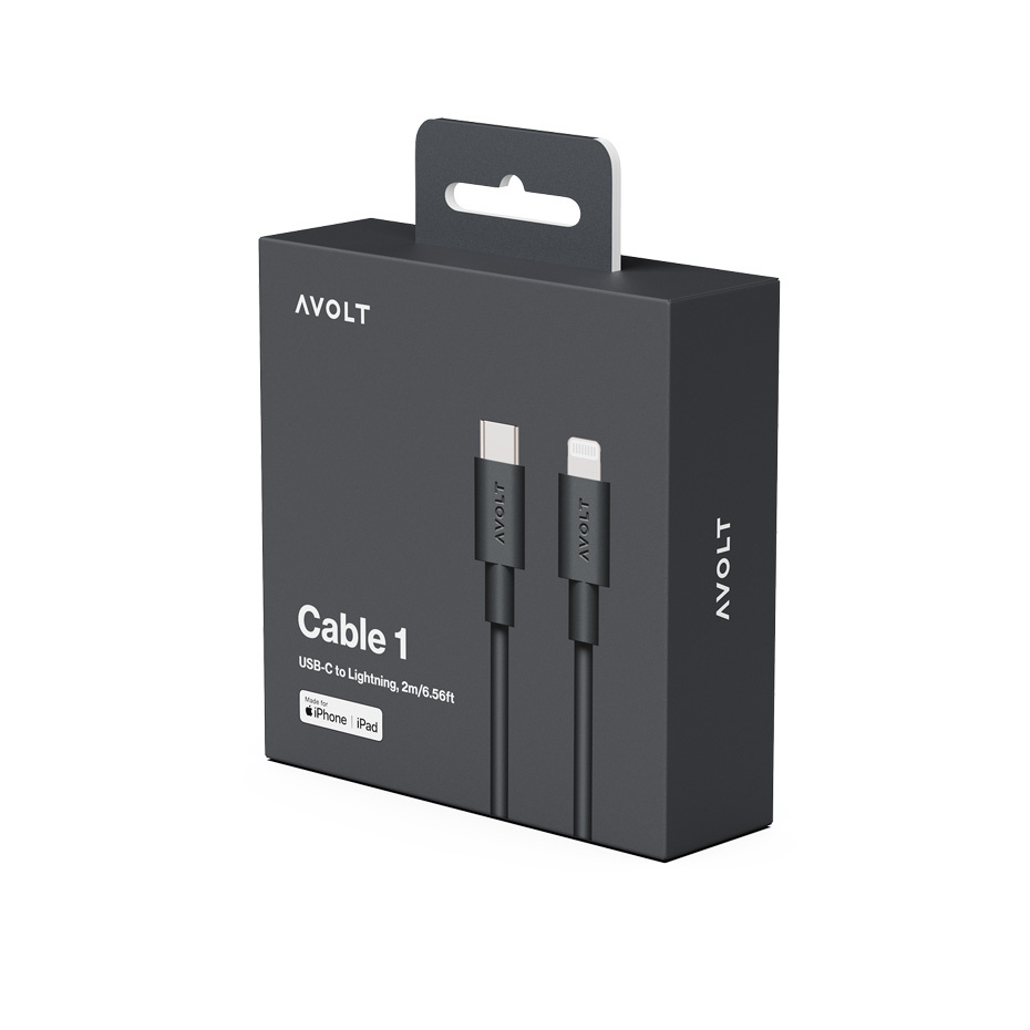 Cable 1 USB-C To Lightning (MFi) 2m Stockholm Black