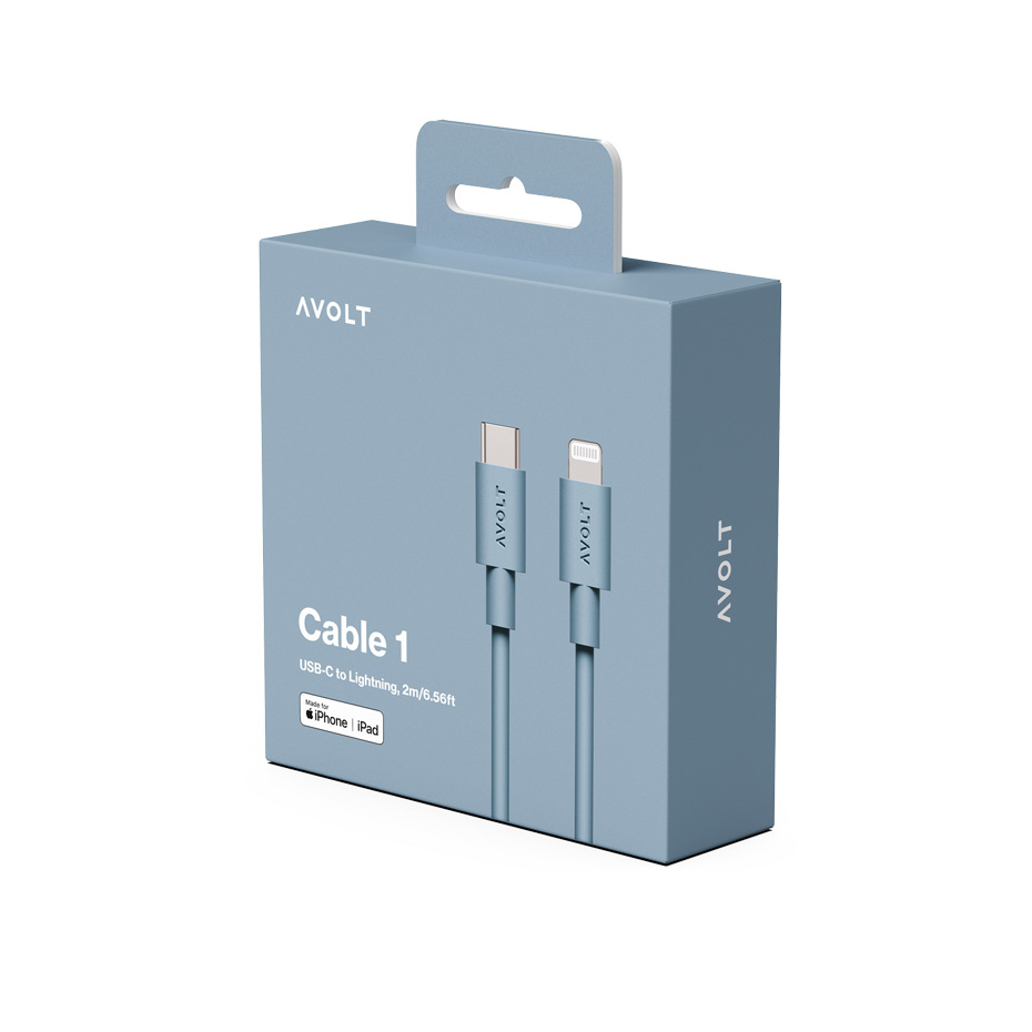 Cable 1 USB-C To Lightning (MFi) 2m Shark Blue