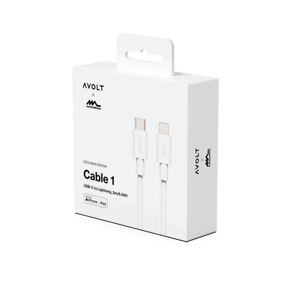 Cable 1 USB-C To Lightning (MFi) 2m Martinelli Luce Edition Opal White
