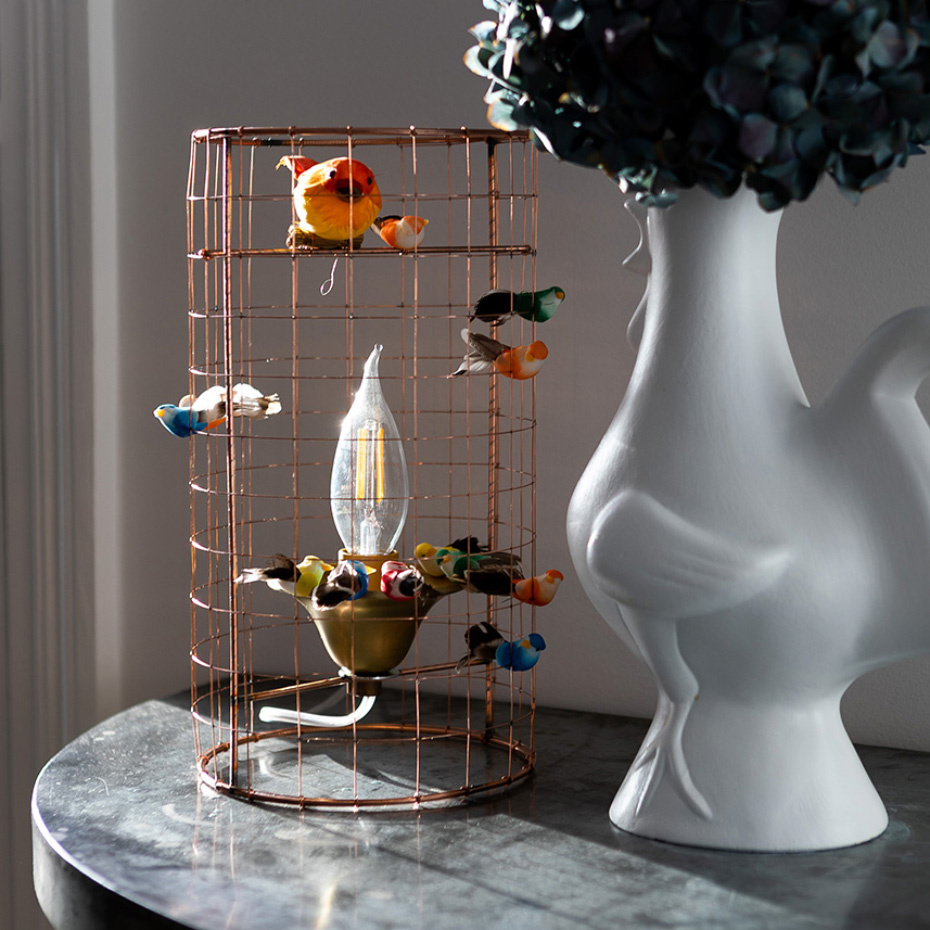 Fågellampa Mini Lampe Volière Bordslampa