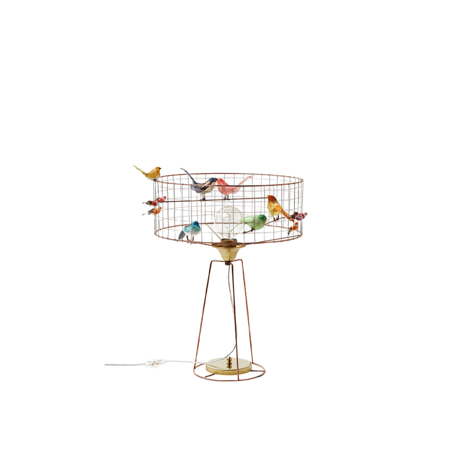 Fågellampa Lampe Tambour Volière Bordslampa
