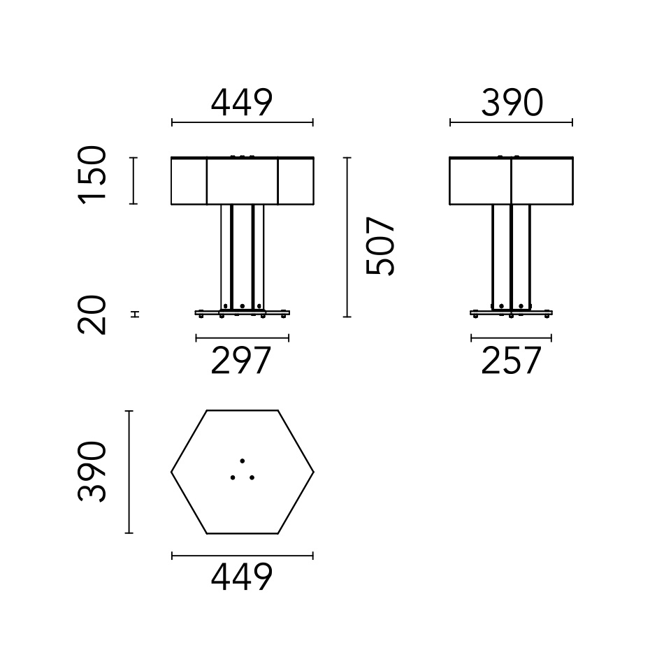SuperWire T Bordslampa Clear/Polished Aluminum