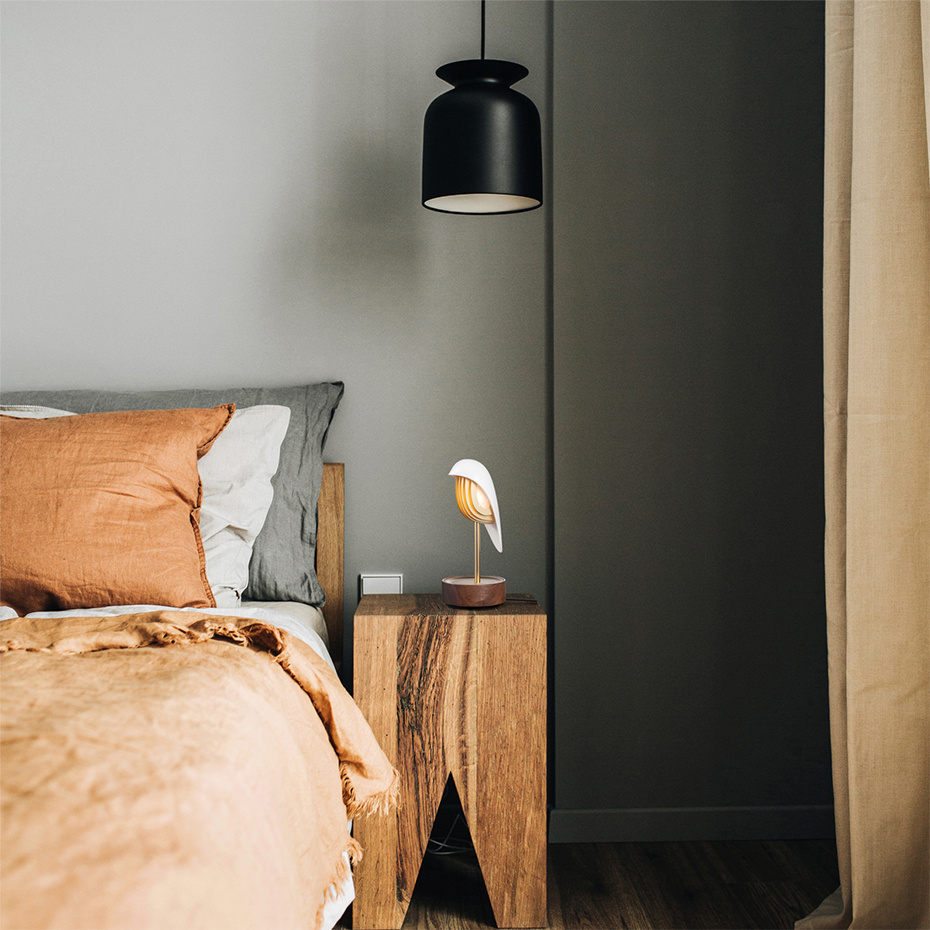 Whisper Bordslampa & Väckarklocka Ivory White