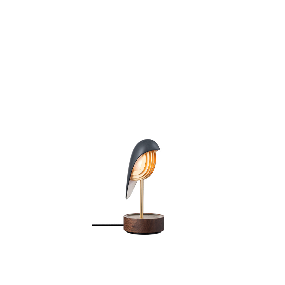 Whisper Bordslampa & Väckarklocka Onyx Black