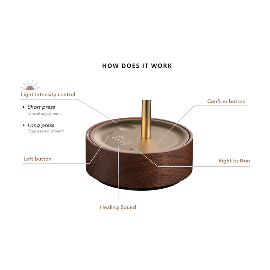 Whisper Bordslampa & Väckarklocka Onyx Black