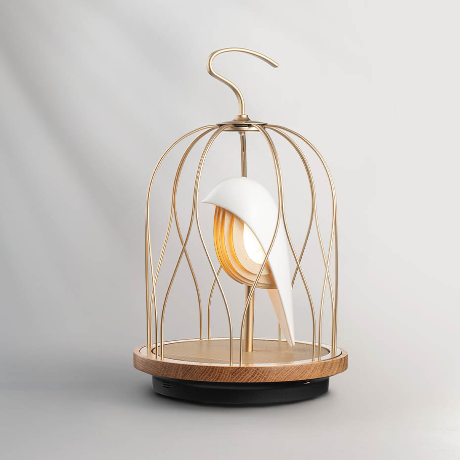 Jingoo Bordslampa & Bluetooth Högtalare Ivory White