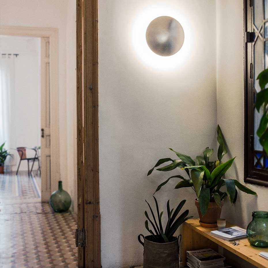 Disco Vägglampa Medium Satin Nickel