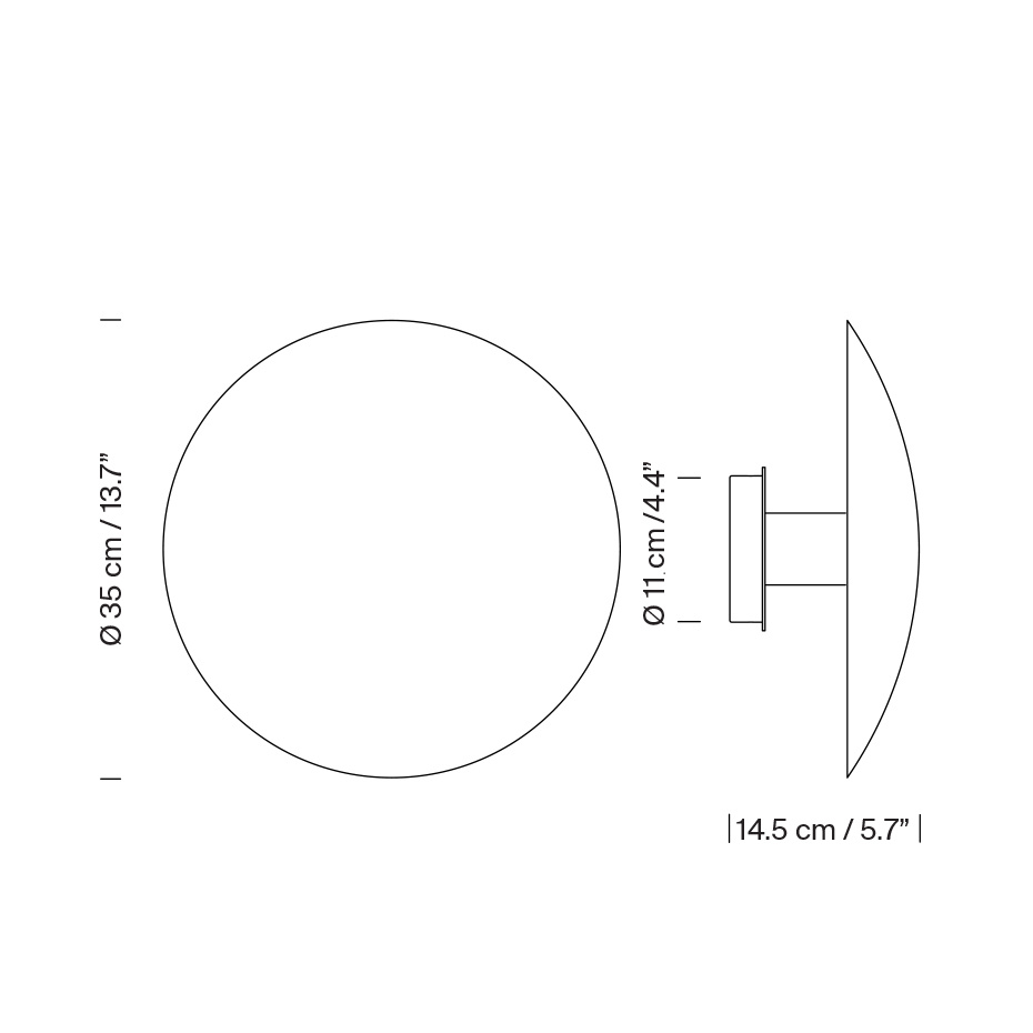 Disco Vägglampa Large Satin Nickel