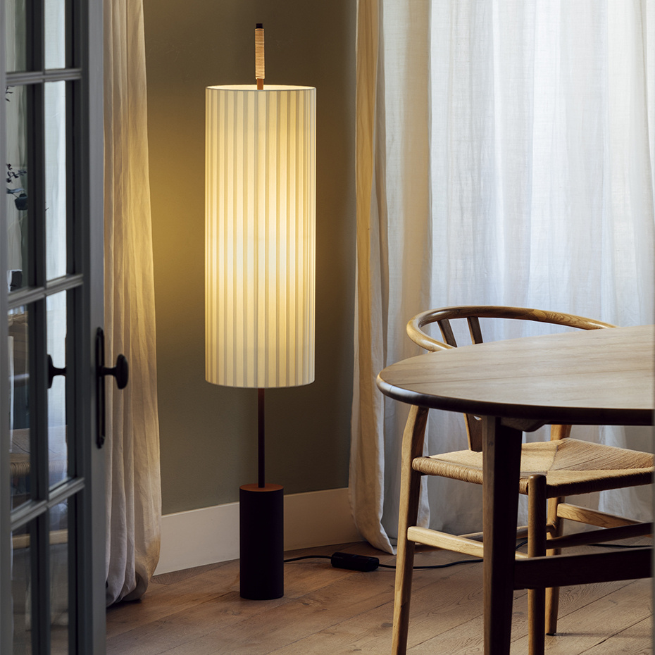 Dórica Golvlampa Dark Brown/Natural Ribbon