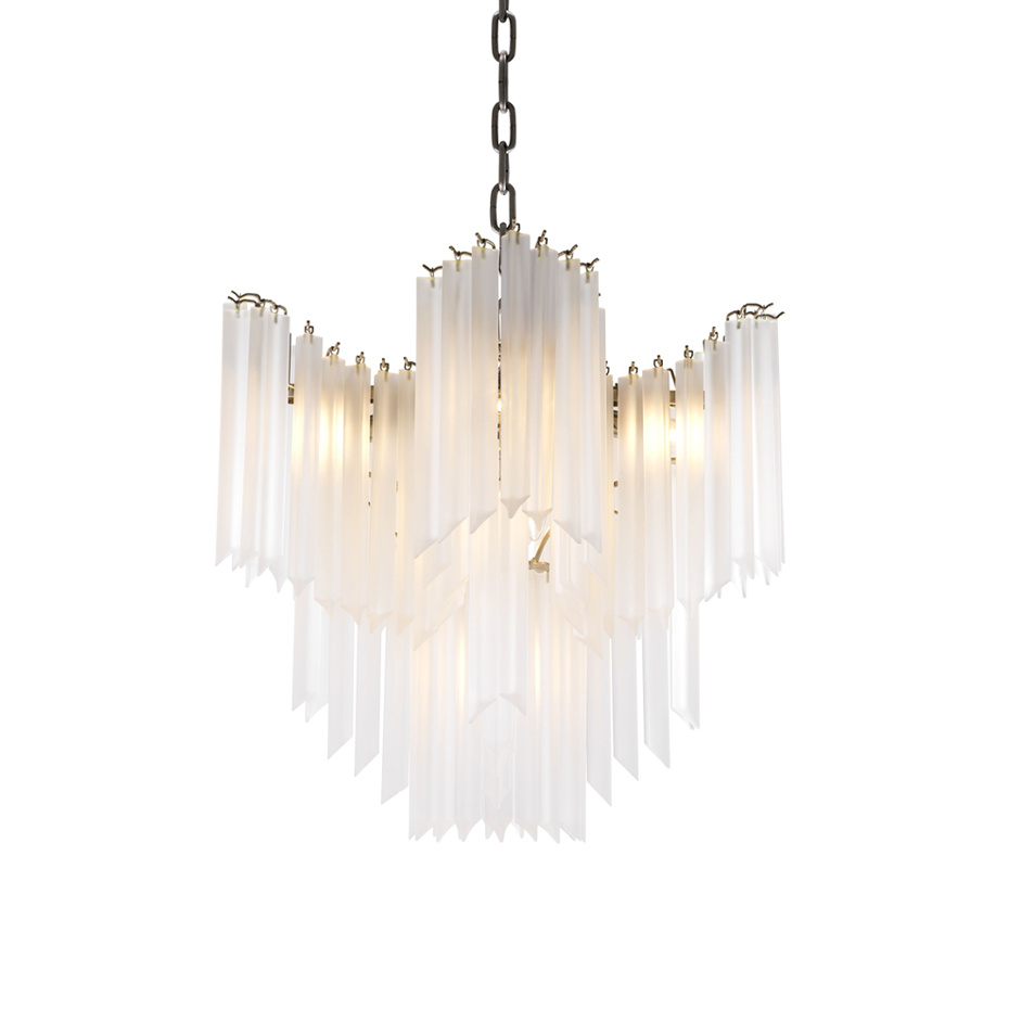 Pulsar Ljuskrona Nickel/Frosted Glass