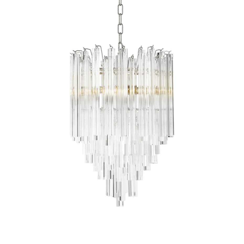 Salerno Ljuskrona Nickel/Clear Glass