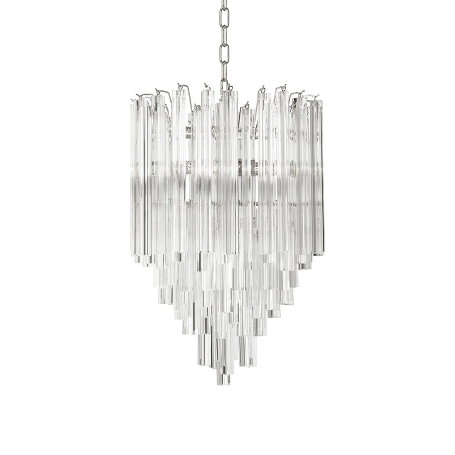 Salerno Ljuskrona Nickel/Clear Glass