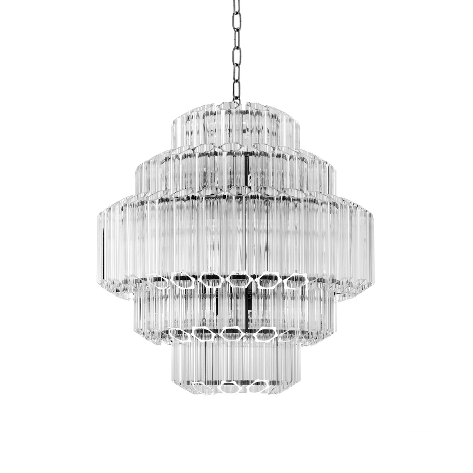 Vittoria Ljuskrona Small Nickel/Clear Glass