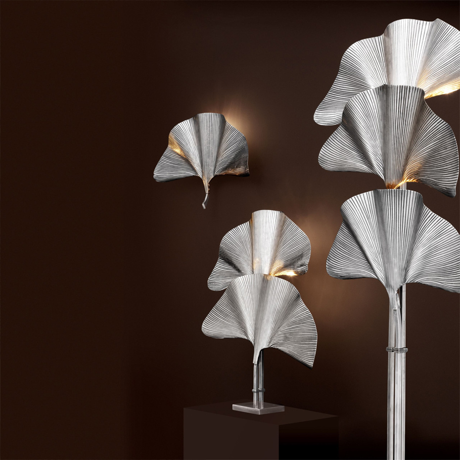 Las Palmas Golvlampa Tarnished Silver Plated