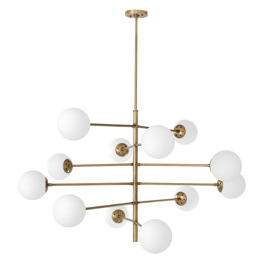 Tortora Ljuskrona Antique Brass/Opal Glass