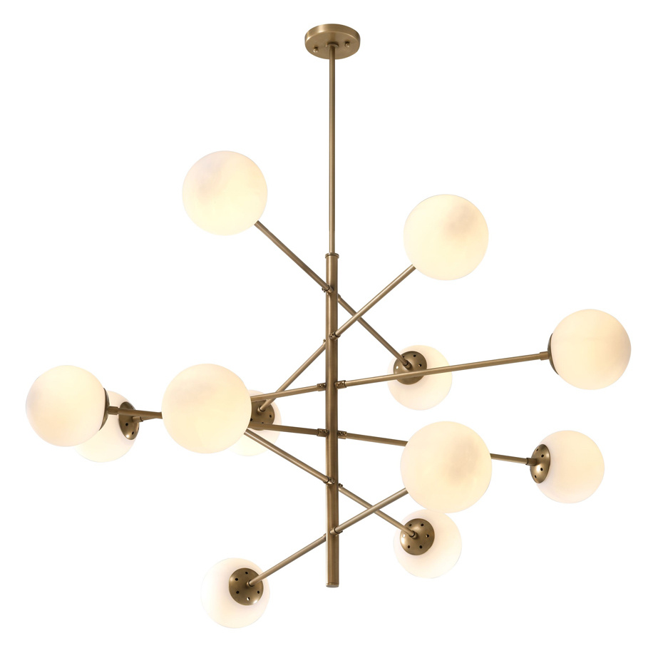 Tortora Ljuskrona Antique Brass/Opal Glass