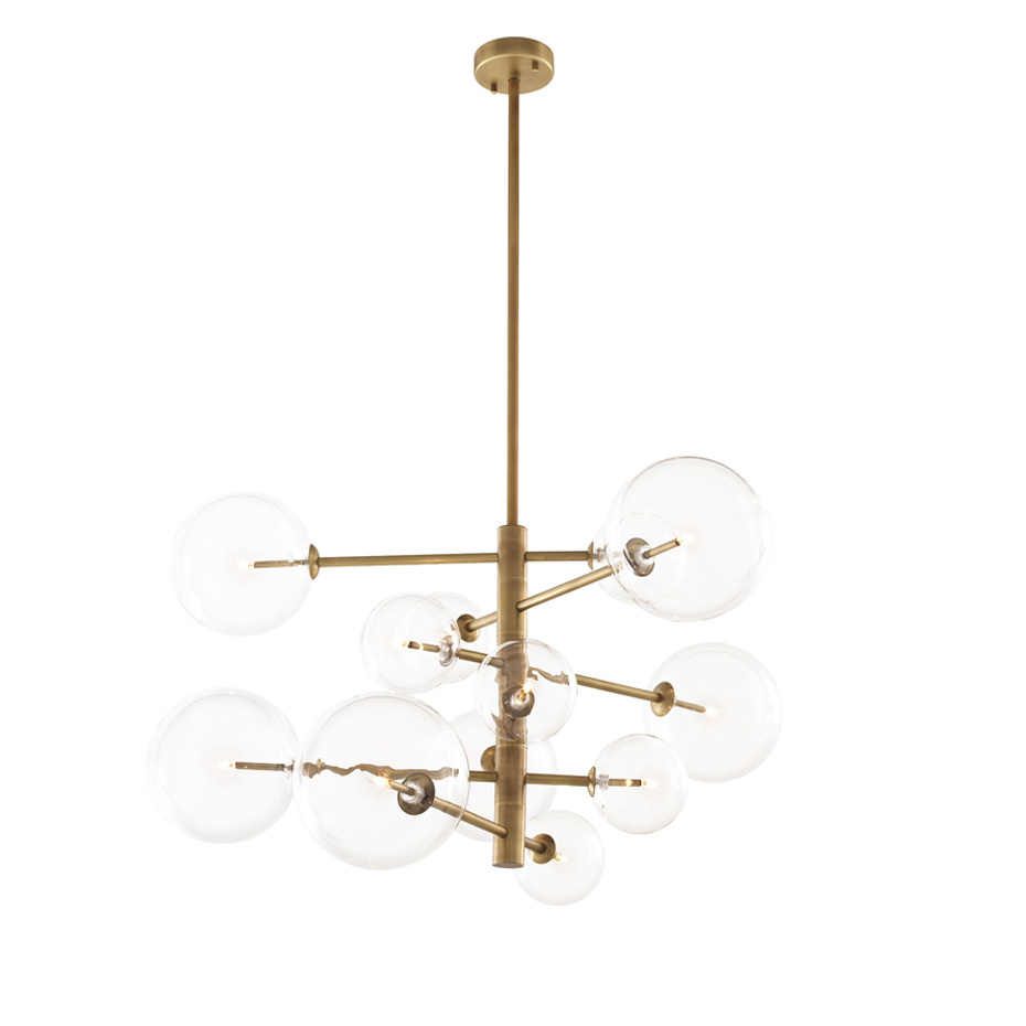 Argento Ljuskrona Small Antique Brass/Clear Glass