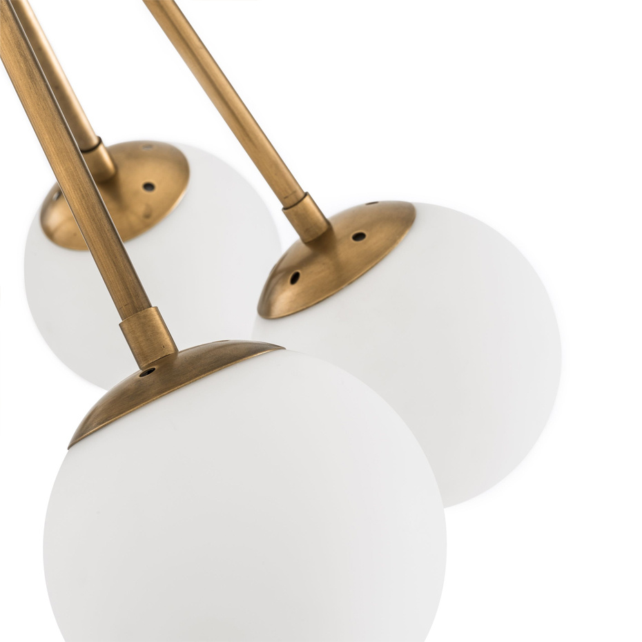 Luxor Ljuskrona Antique Brass/Opal Glass